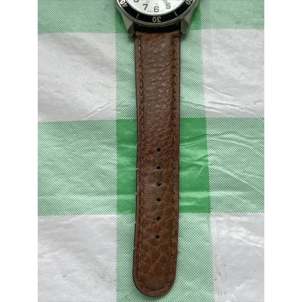 BayTree White Dial Black Bezel Womens Quartz Watch